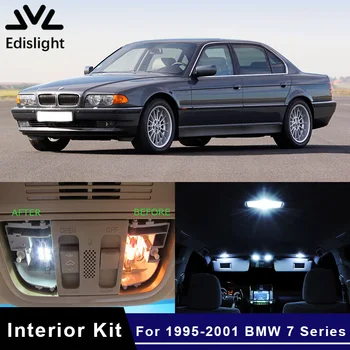 Edislight 19Pcs Canbus LED Lempos, Automobilių Lemputės Interjero Paketas Rinkinys 1995-2001 BMW 7 Serija E38 Žemėlapis Dome bagažo skyriaus Durų Plokštė Šviesos