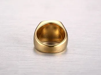 Europa ir Jungtinės amerikos valstijos Fine Jewelry Aukštos Poliruoto Aukso Spalvos Nerūdijančio Plieno Žiedas Vyrų Papuošalai, Žiedai, Vyrų Nemokamas Pristatymas