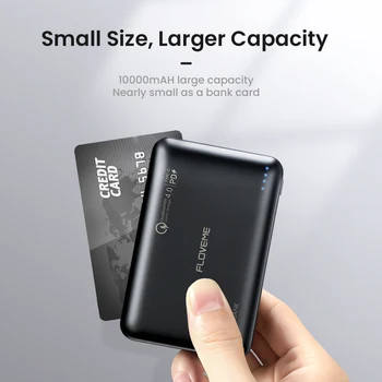 FLOVEME Mini Galios Banko 10000mAh Už Xiaomi QC4.0 PoverBank 10000 Greito Įkrovimo PD3.0 iPhone12 Nešiojamų Įkrovimo PowerBank