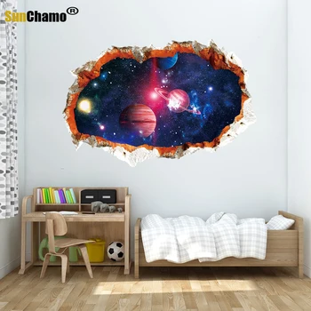 Išorinės Planetos Technologijų Sienų Lipdukai Iš Kosmoso Galaxy Planet Berniukų Miegamasis Art Vinyl 3D Sienų Lipdukai Lipdukas Kambario Dekoro