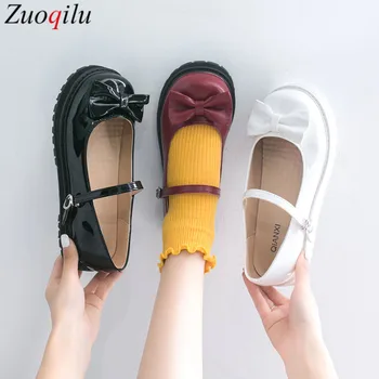 Japonijos Saldus lolita batai balti bowknot platforma batai tvarstis moterų avalynė patogiai kawaii girl loli cosplay batai