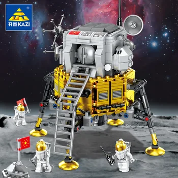 Kazi 4in1 Kosmoso Seriją Raketų Palydovo Mėnulio Rover Modelis Astronautas Duomenys 