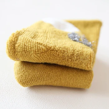 Kūdikių kojinės žiemą šiltas kojines anti-slip medvilnės kilpinius grindų kojinių bebe mergina šlepetės naujas gimęs kojų šildytuvus vaikams, vaikiška kojinės 3pairs