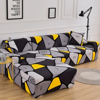 Lapai atspausdinti spandex Kampe sofa padengti gyvenamasis kambarys sofos padengti sekcija, sofa-slipcover ruožas L formos sofa chaselong