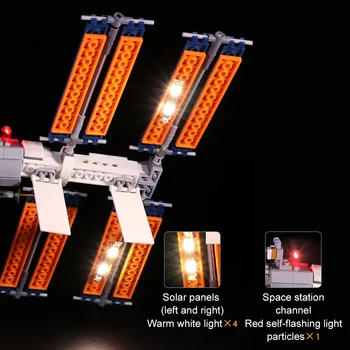 LED Šviesos Rinkinys ForThe 21321 Idėjų Serijos Tarptautinės Kosminės Stoties Žaislai, Statyba Blokai žaislai (led žibintai tik)