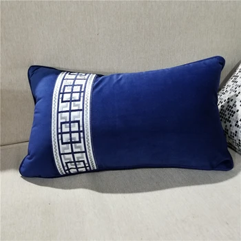 Mados Klasikinis Royal Blue Velvet Juosmens Pagalvės užvalkalą 30x50cm Namų Dekoro Sofa-Automobilio Kėdutė Juosmens Viešbutis Pagalvėlė Padengti Parduoti dalimis