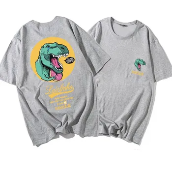 Marškinėliai Vyrams Animacinių filmų Dinozaurų Spausdinti Vyrų Tee Marškinėliai O-neck T Shirt Mados Hip-Hop High Street Tees Vasaros Streetwear Vyrai