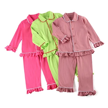 Merginos Rožinė pižama boutique vaikų drabužių medvilnės vaikai kietas Pynimas Kalėdų Klasikinis pižama kūdikių mergaičių sleepwear 12m-8years