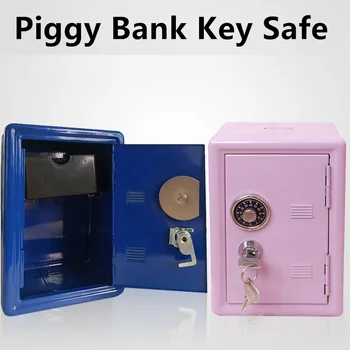 Mini Piggy Bank Metalo Seifas Kūrybos Piggy Bank Slaptažodį Klavišą Saugus Apdailos Vaikų Piggy Bank