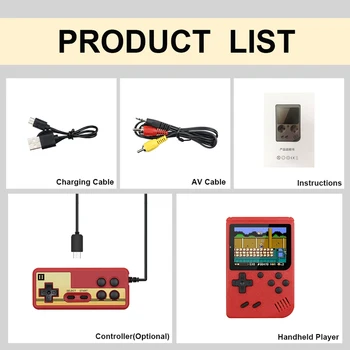 Mini Pocket Vaizdo Žaidimų Konsolės Retro Kišeniniais Žaidimų Žaidėjas 8 Bitų 400 Klasikiniai Žaidimai: 1 AV-Out Vaikystės Atmintis