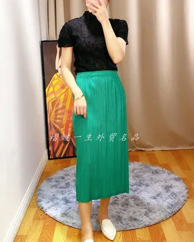 Miyake Plisuotas sijonas moterų 2020 m. sijonas korėjos juoda ilgas, tiesus sijonas maišelį klubo sijonas-line sijonas moteris