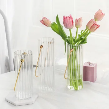 Modernus minimalistinio stiliaus namų puošybai Šiaurės kambarį gėlių kompozicijų gėlių stiklo vaza apdailos Papuošalai dovana