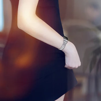 Moterų mados elegantiškas Nerūdijančio plieno apyrankės Už Fitbit charge4 Su kalnų krištolas Juostų Fitbit Mokestis 4 watchband Priedų