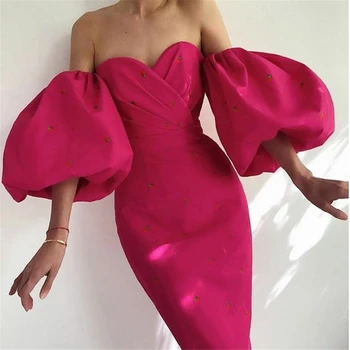 Moterų prancūzijos Vintage Suknelė Sluoksniuotos Žibintų Rankovės Stebėjimo Backless Elegantiškas Vamzdis Viršuje, Suknelės Moteriška Apranga 2021 Naujųjų Metų
