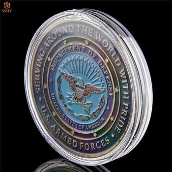 MUS Didžiuotis Karinių Šeima Penkerius Armija Tarnauja Visame Pasaulyje, Su Pasididžiavimu JAV Ginkluotųjų Pajėgų Erelis Metalo Iššūkis Kolekcines Monetos
