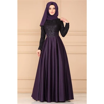 Musulmonų Abaja Suknelė Moteris Derliaus Islamo Drabužių Elegantiškas Nėrinių Plisuotos Kaftan Dubajus Turkijos Ilgomis Rankovėmis Šalies Vakarinės Suknelės