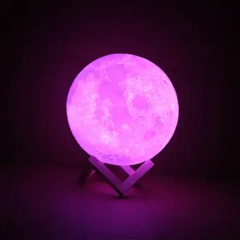Mėnulio Lempos Naktį Šviesos 3D Spausdinimo Mėnesiena Pritemdomi LED Įkrovimo staliukas Stalo Lempos Dropship USB Led Nakties Šviesos namuose