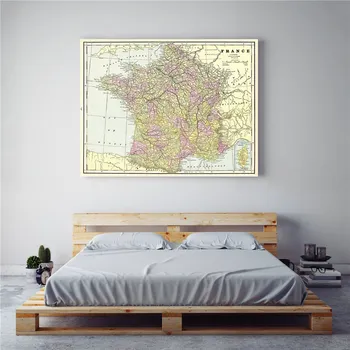 National Geographic Žemėlapis Prancūzija Vintage Stiliaus Politinių Nuotrauką Drobė Spausdinti Siena Lipdukas Aišku, Tarptautines Sienas