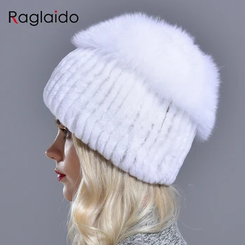Natūralaus triušio kailio kepurę žiemą šilta, skrybėlės moterims storio deimanto madingas stilingas merginos lauko skrybėlę aksesuaras baltos sniego kepurės