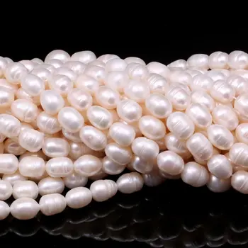 Natūralūs Gėlavandenių Perlų Karoliukai, Ovalo formos Punch Prarasti Karoliukai Papuošalai Priėmimo 