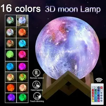 Naujas Atvykimo 3D Spausdinimo Star Mėnulio Lempa, Kūrybos Dovana, Usb Pakeisti spalvotu Led Naktį Dekoro Galaxy Touch Namuose Lempos Šviesos X4Q0