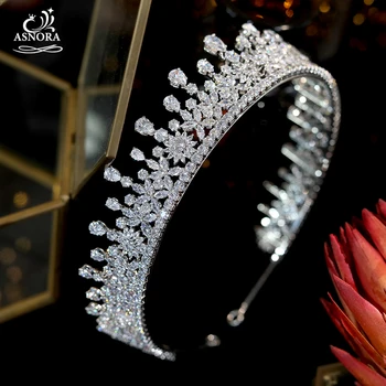 Naujas Kubinis Cirkonis Princess Crown Plaukų Aksesuarai Cirkonis Crystal Royal Queen Paradas Šalis, Galvos Apdangalai, Vestuviniai Papuošalai A01082