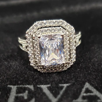 OEVAS 925 Sterlingas Sidabro Putojantis Full High Anglies, Deimantų Vestuvinis Žiedas Moterų Dalyvavimo Šalies Smulkių Papuošalų Didmeninė