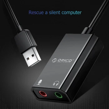 ORICO Nešiojamas USB Išorinė Garso plokštė USB 3,5 mm Ausinių Mic Ausinės 2 in 1 Mikrofonas Ausinių Adapteris, skirtas PC Nemokamai Ratai