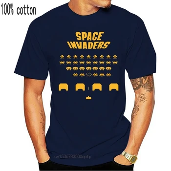 Pasiruošę Vienas Žaidėjas Marškinėliai Space Invaders Marškinėliai trumpomis Rankovėmis Medvilnės Atsitiktinis O-neck Tee Marškinėliai Suaugusių Vyrų, Moterų Vasaros Drabužių