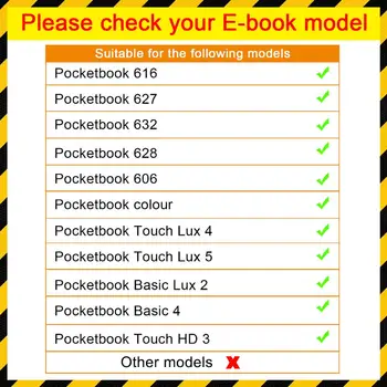 Plonas Magnetinis dangtelis atveju Pocketbook 616/627/632/606/628/633 spalva funda dangtelis, skirtas PocketBook Touch Lux 4 5 Basic Lux 2 Atvejis
