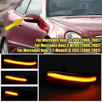 Pora LED Dinaminis Pusės galinio vaizdo Veidrodis Lemputė Posūkio Signalo Šviesos Žibintas, skirtas Mercedes Benz C Class W203 S203 CL203 2001-2007