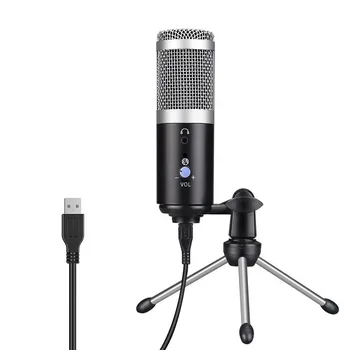 Profesinės USB Kondensatoriaus Mikrofonas Karaoke Mikrofonas Nešiojamąjį kompiuterį 