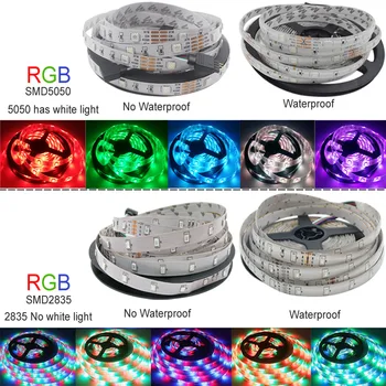 RGB juosta 5050 SMD Lanksti Juostelė fita led šviesos juostelės RGB 5M 10M, 15M Juosta Diodų DC 12V+ Nuotolinio Valdymo pultas +Adapteris LED Juostos