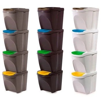 Rinkinys 4 šiukšlių dėžėse/perdirbimo 100L (4x25L) Prosperplast plastiko Sortibox įvairių spalvų