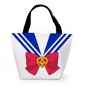 Sailor Moon pietūs krepšys moterims juokingas animacinių filmų vaikams bento rankinės šilumos pusryčių maisto nešiojamų iškylą kelioniniai krepšiai