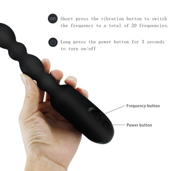 Silikono Analinis Granulės Plug Vibratorius USB Įkrovimo Vyrų Prostatos Massager Analinis Vibratorius Dildo Sekso žaisliukai Vyrams Suaugusiųjų Žaislai Privatumo