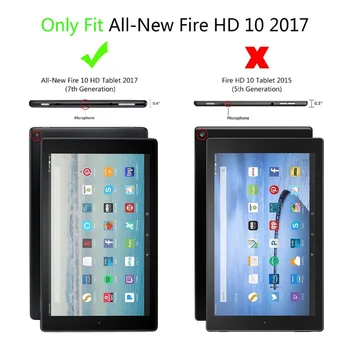 Smart Apversti Stovėti PU Odos Tablet Atveju Amazon Fire HD 10 HD10 2017 10.1 colių Dangtis su Automatiniu Miego pabusti funkcija +Filmas+Rašiklis
