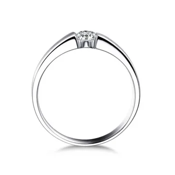 Solitaire vyrų 925 Sidabro Žiedas Nustatyti 0.6 ct AAAAA CZ Diamant Sužadėtuvių Žiedai Papuošalai, Vestuviniai Žiedai Vyrams