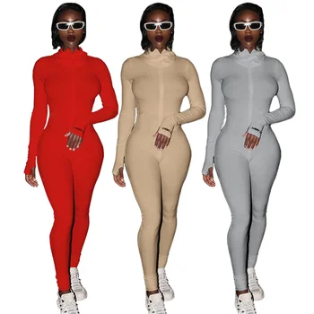 Streetwear Baltas Megztas Seksualus Bodycon Pasisekė Etiketės Jumpsuit Moterų Bendras 2020 M. Ilgomis Rankovėmis Liesas Rompers Moterų Jumpsuit Moteris