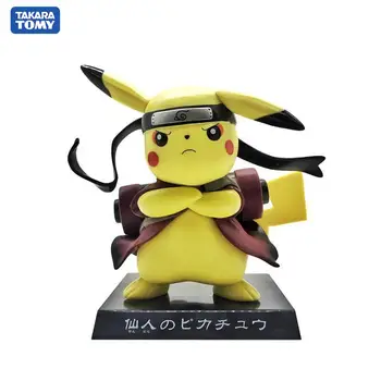 TAKARA TOMY Pokemon Modelis Ornamentu Pikachu COS Uzumaki Naruto Kapitonas Amerika Deadpool Anime Pav Žaislai Vaikams, Juokinga Dovana