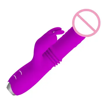 Tikroviškas Dildo Teleskopinis Triušis G-Taško Vibratorius Klitorio Įkrovimo Dildo