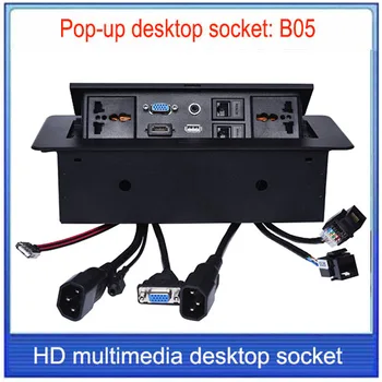 Universalus maitinimo Stalo lizdas /hidden/VGA,3,5 MM garso,HD HDMI, USB, tinklo,RJ45 Informacija lizdo dėžutė /desktop lizdas /B05