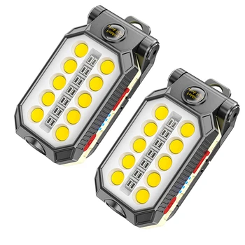 USB Įkrovimo COB Darbą Šviesos Portable LED Žibintuvėlis Reguliuojamas Vandeniui Kempingas Žibintų Magnetas Dizainas Su Energijos Ekranas