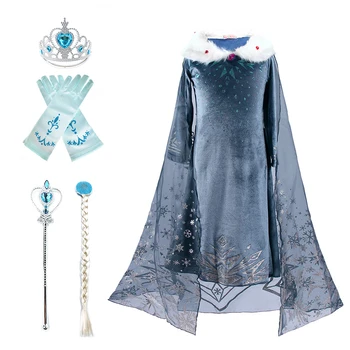 Vaikai Princesė Suknelė Žiemai Mergina Elsa Kostiumų Karnavalas, Gimtadienis Atostogų Šalis, Sušaldyti 2 Suknelė Vaikams Nauja Apranga, Drabužiai 2021