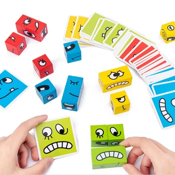 Vaikų Kubo Blokai Švietimo Žaislai Veidą,-keičiasi Interaktyvūs Žaidimai, Puzzle Žaidimai Iššūkis Žaislai Šalies Komanda Žaislas