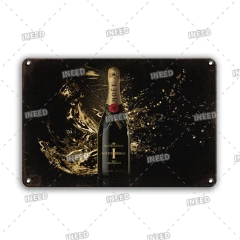 Vintage Šampanas Alavo Ženklas Tikis Baras Kambarys Dekoratyvinė Plokštelė Retro Prancūzija Moet & Chandon Plakatas Metalo Plokštė Kambarį Dekoro