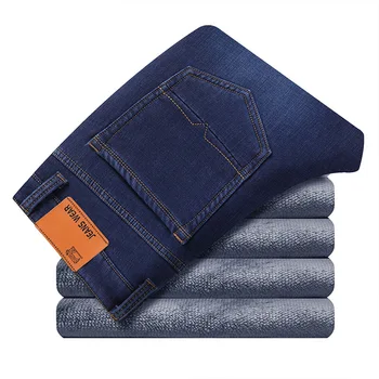 Vyriški įrengtas žiemos džinsai naujo prekės ženklo drabužių ir aksomo storas, patogus ir šiltas jaunimo mados džinsinio džinsus klasikinis juostos
