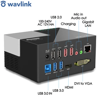 Wavlink USB 3.0 Universalus Docking Station Dviguba Vaizdo DisplayLink 