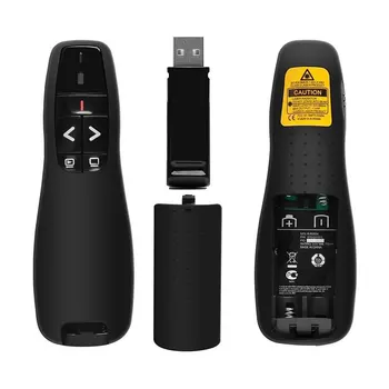 Wireless Presenter Žymiklį Skaidrės (Power Point Clicker USB Laser Pen PPT Pateiktis Rodykle