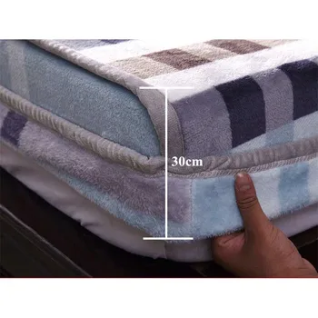 WOSTAR Žiemą šiltas flanelė elastinės juostos įrengtas lapas čiužinys padengti pledas spausdinti super minkštas king size lova lapas nustatyti lovatiesės